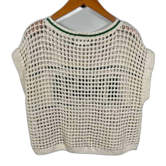 Mother Be Square “Fresh” Boho Crochet Open Knit Pullover Sweater Top Size Small - Picture 4 of 15